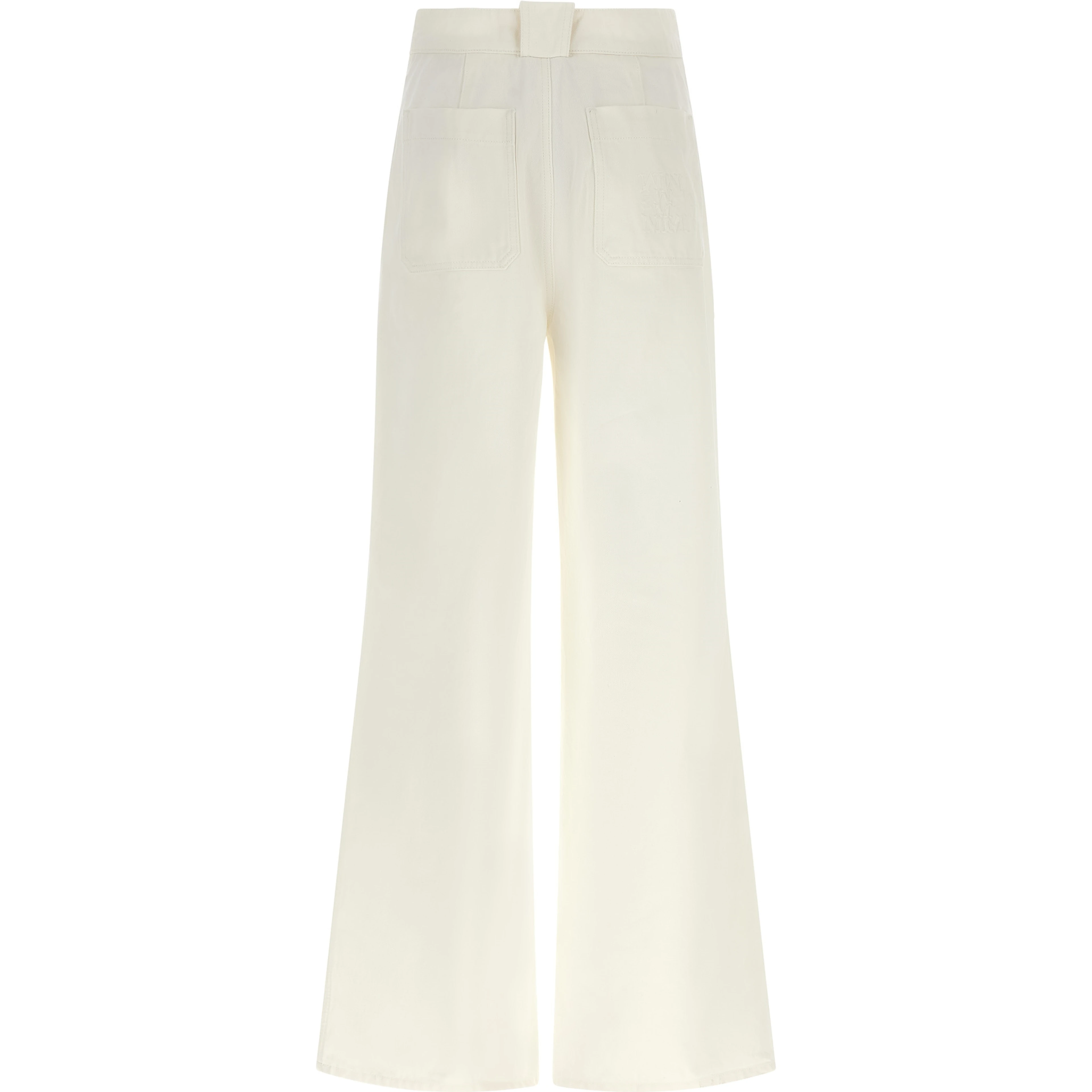 White Cotton Flared Pants