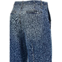 Blue Cotton High-Waisted Jean