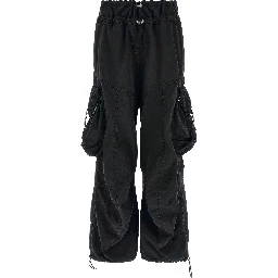 Black Cotton Cargo Pants