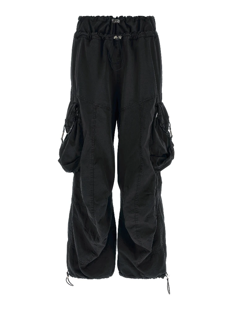 Black Cotton Cargo Pants