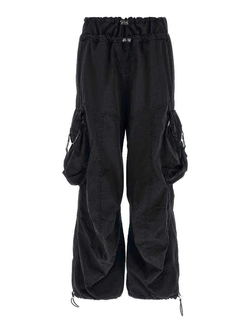Black Cotton Cargo Pants
