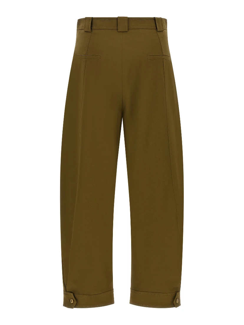 Bicolor Cotton Cropped Pants
