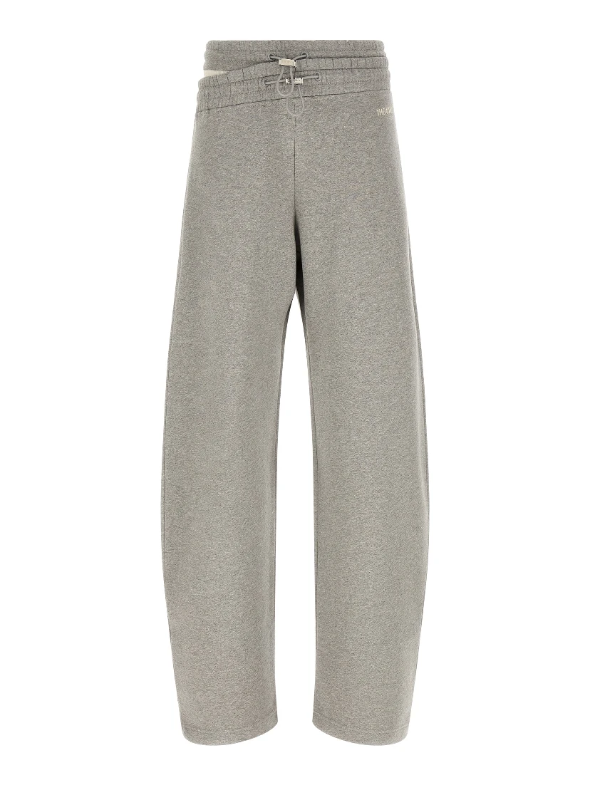 Gray Cotton Casual Pants