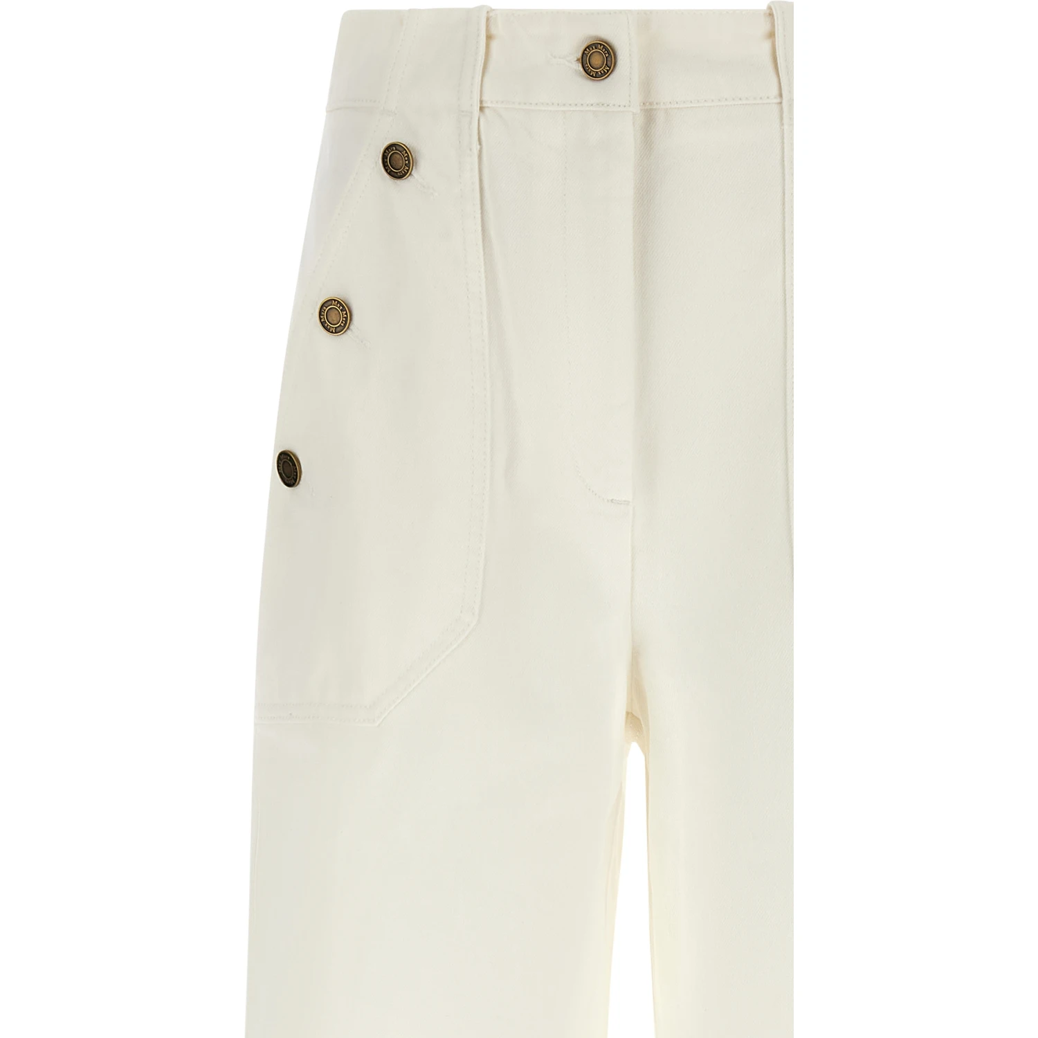 White Cotton Flared Pants