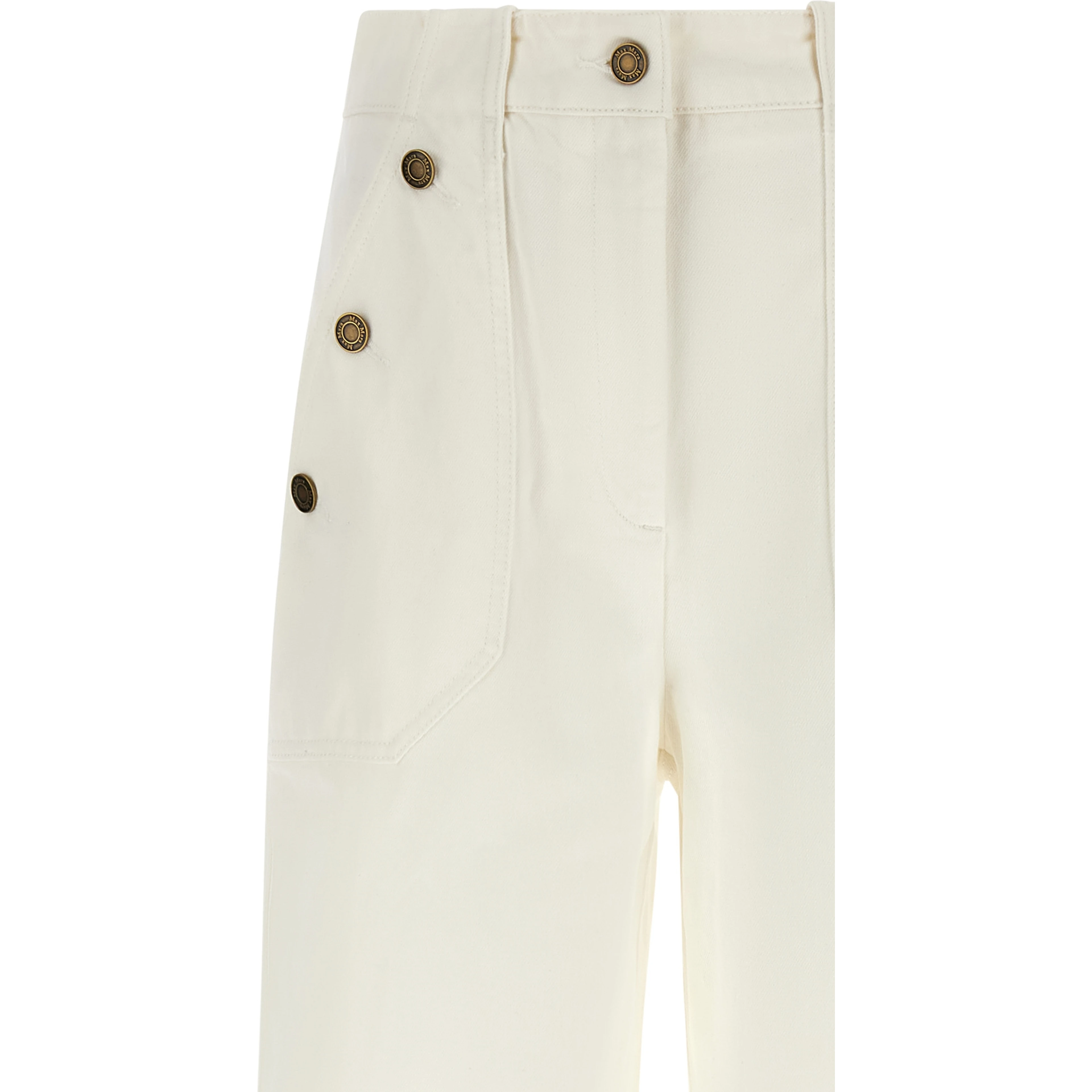 White Cotton Flared Pants