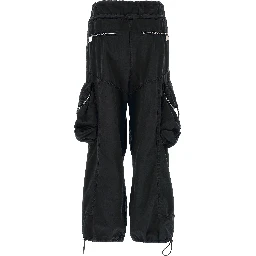 Black Cotton Cargo Pants