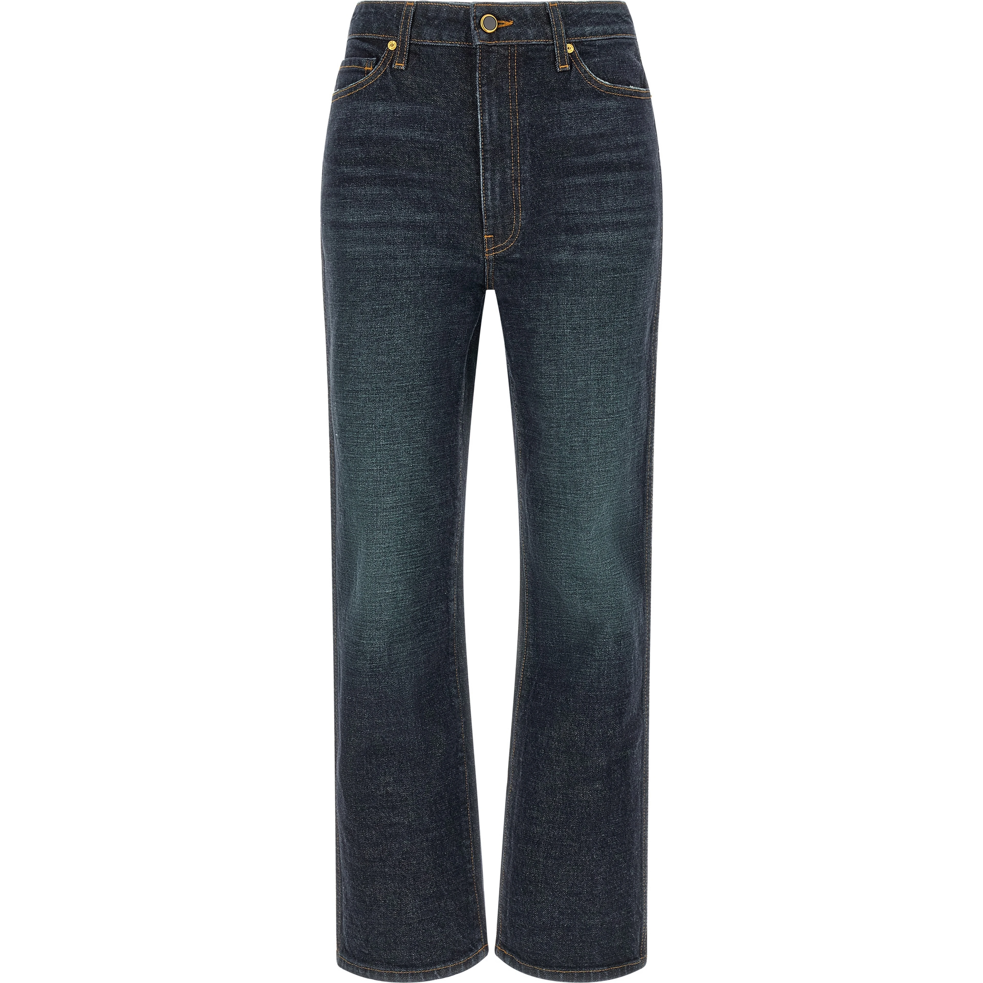 Blue Cotton Flared Jeans