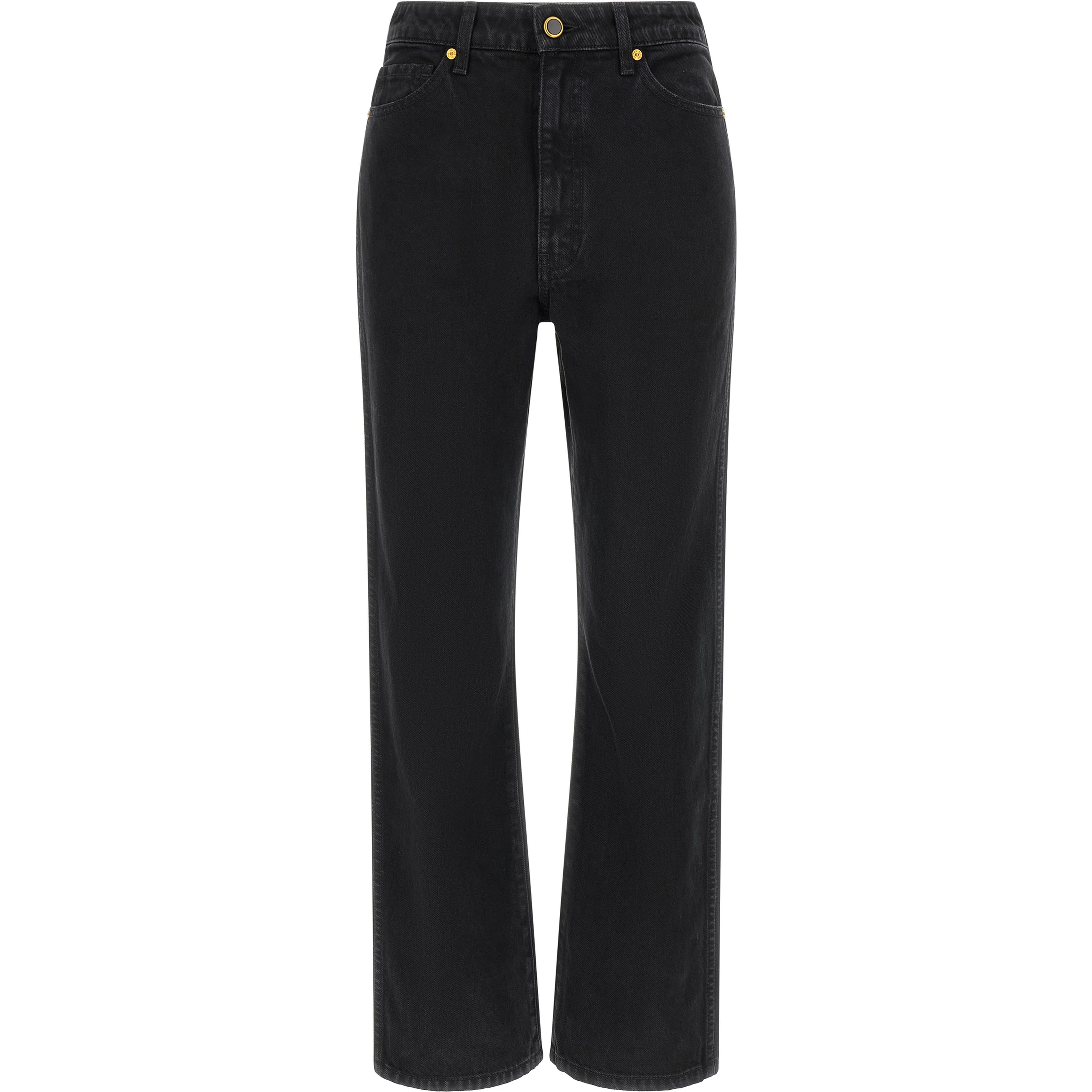 Black Cotton Flared Jeans