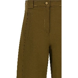 Bicolor Cotton Cropped Pants