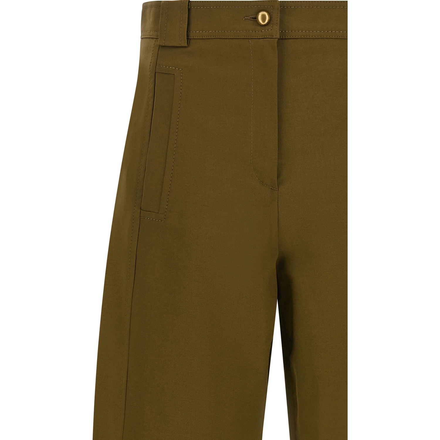 Bicolor Cotton Cropped Pants