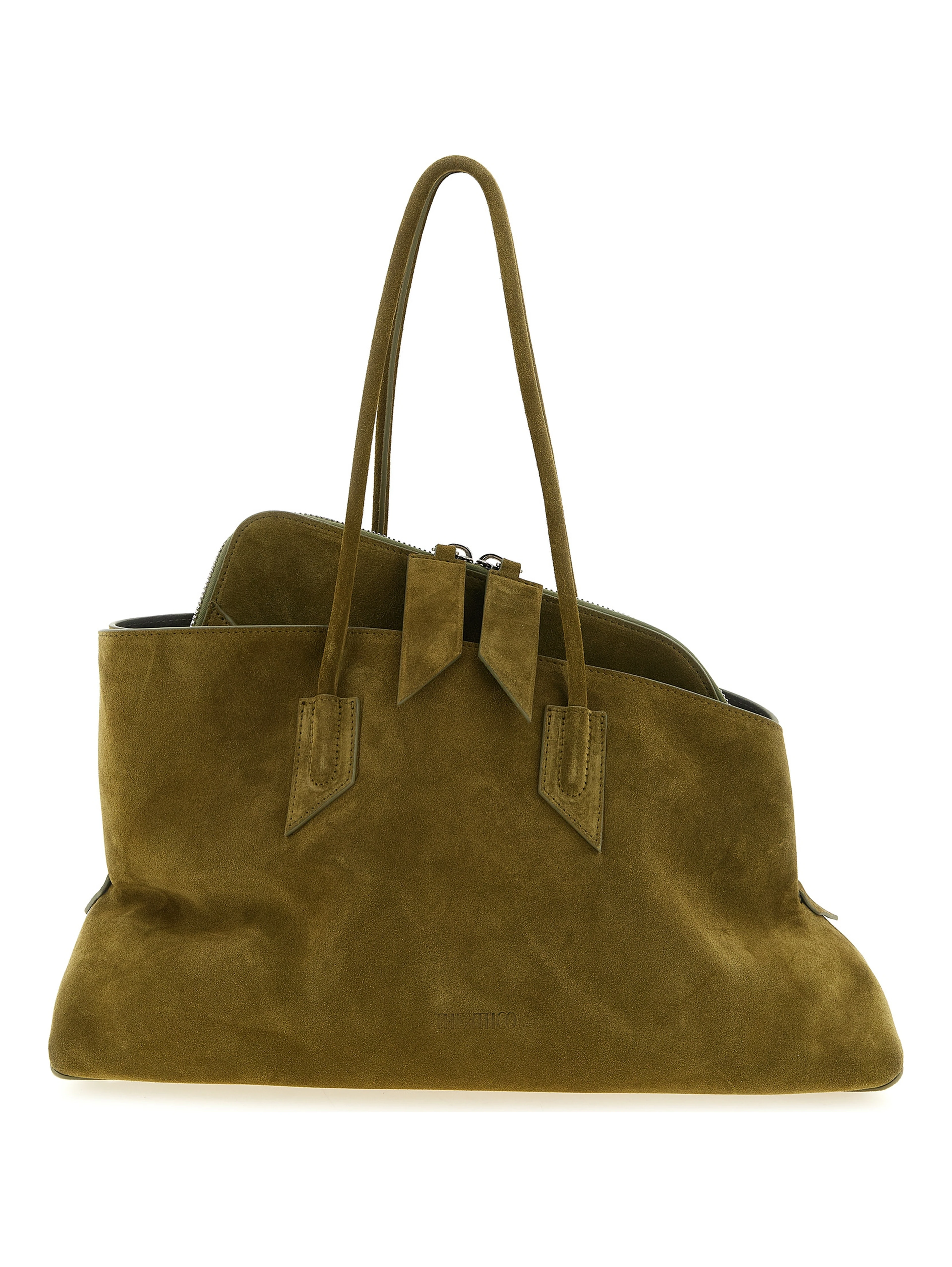 Bicolor Bovine Leather Shoulder Bag
