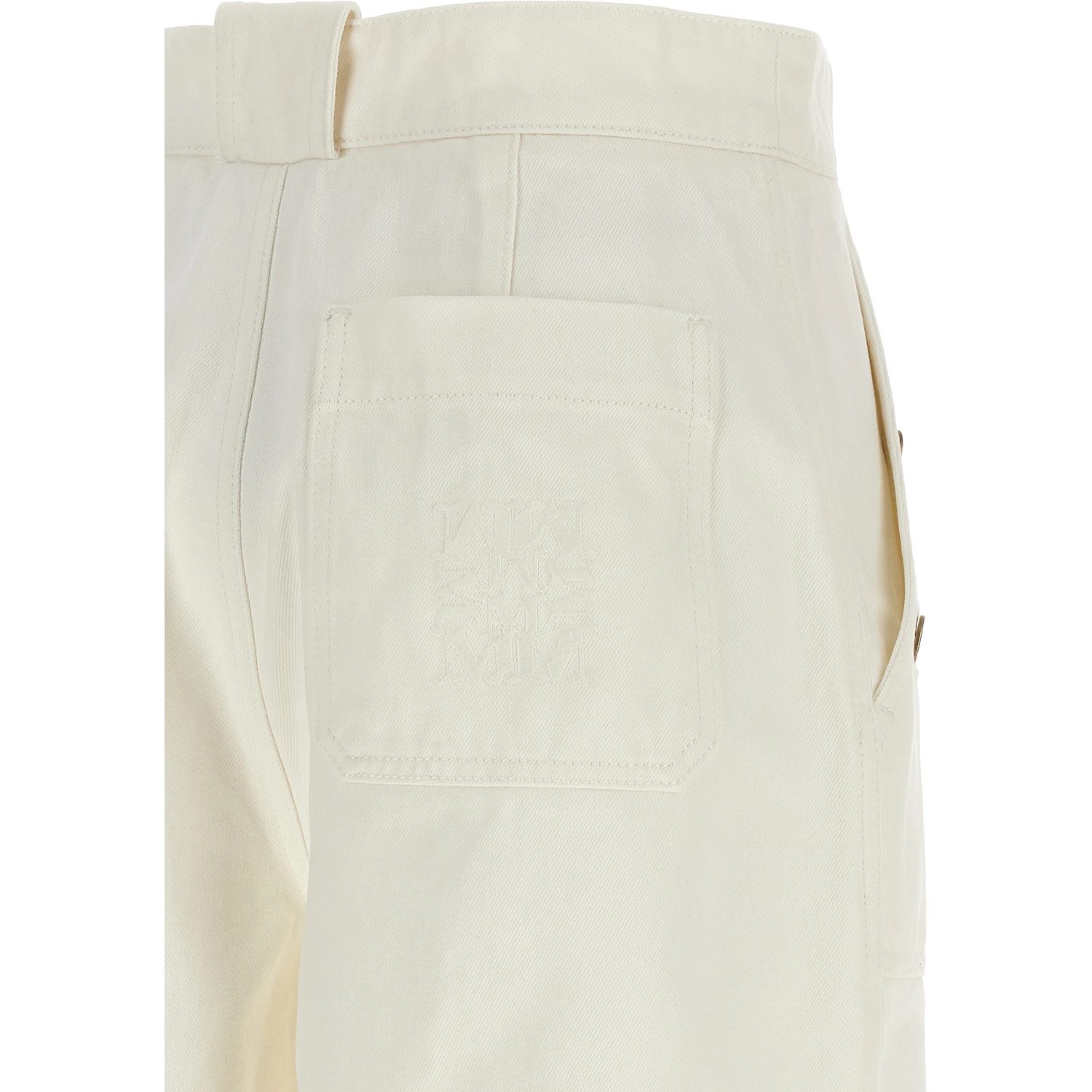 White Cotton Flared Pants