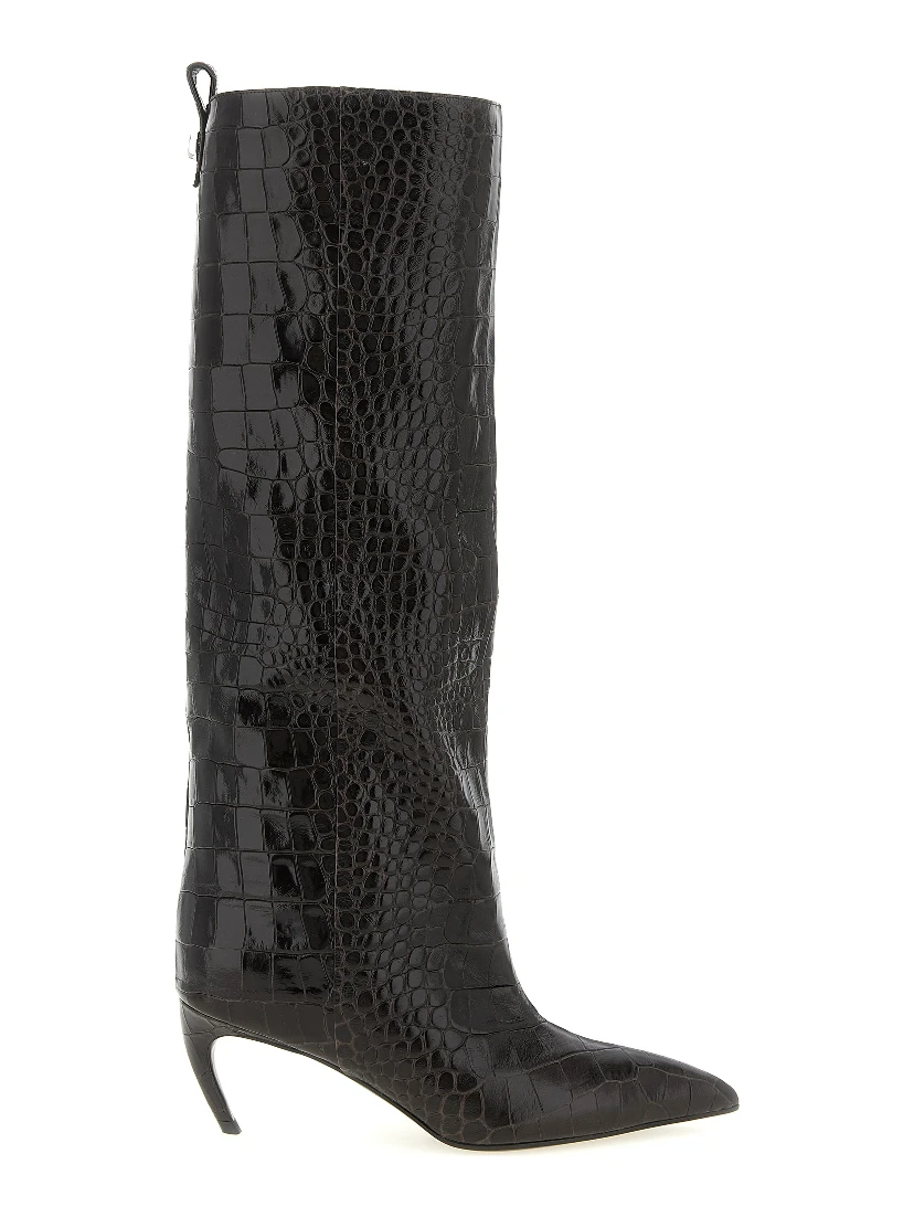 Brown Bovine Leather Over The Knee