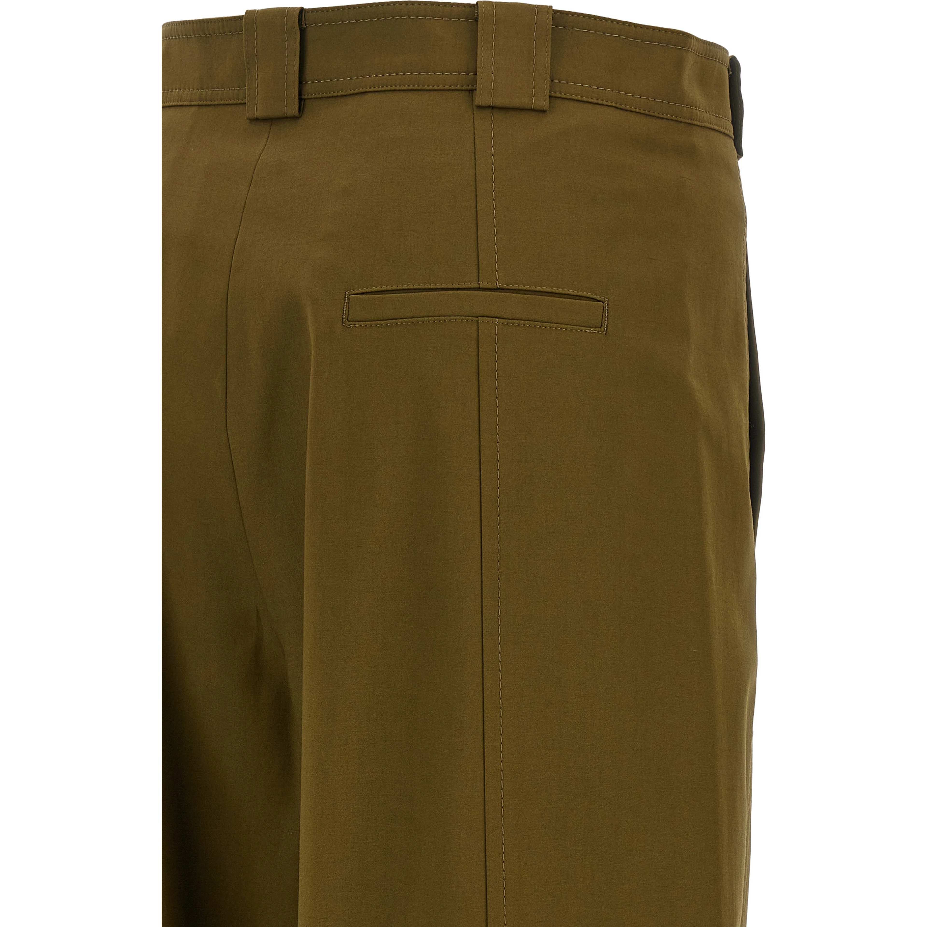 Bicolor Cotton Cropped Pants