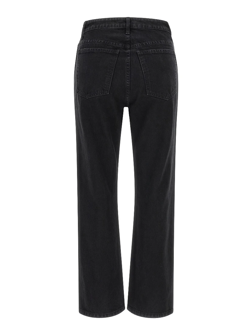 Black Cotton Flared Jeans