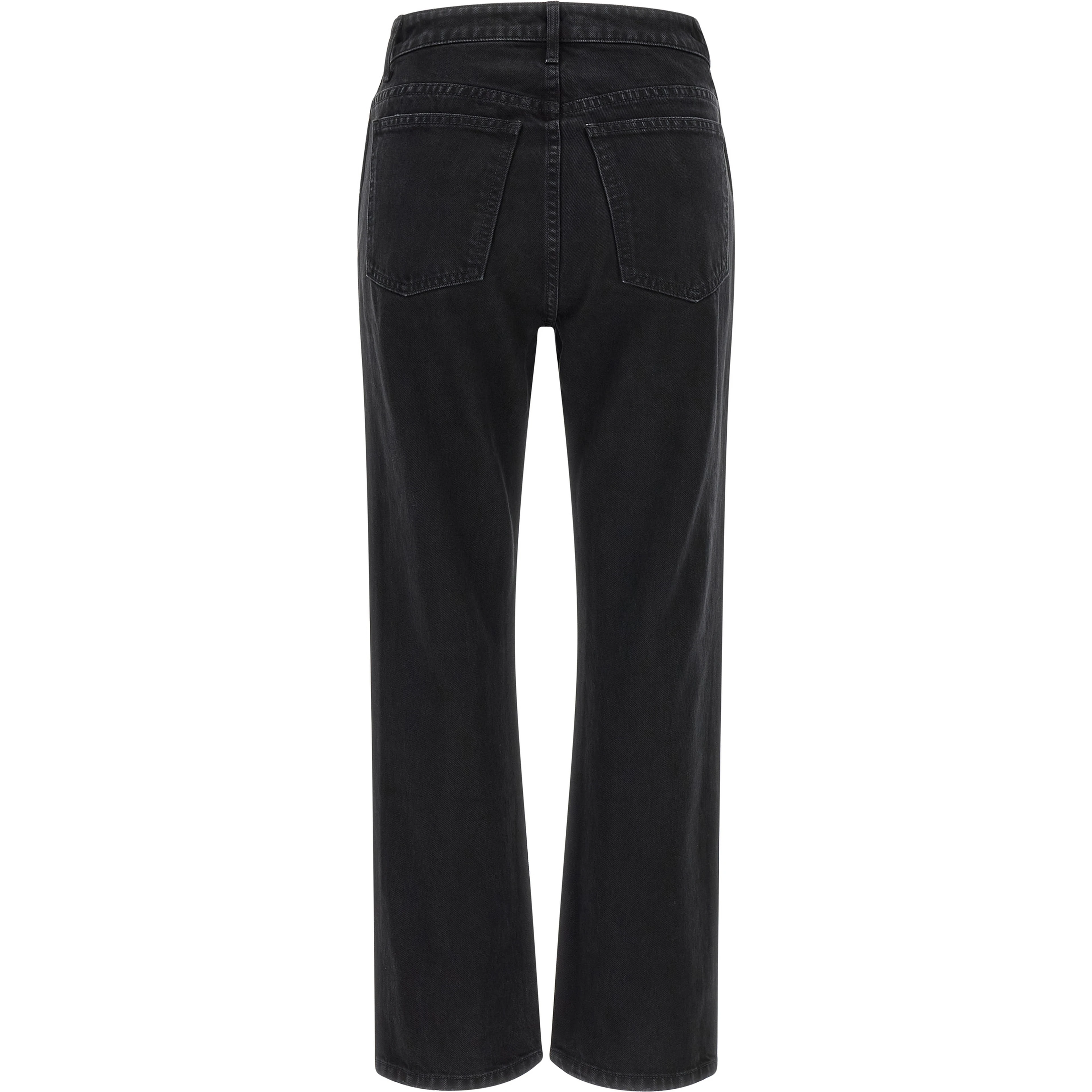 Black Cotton Flared Jeans