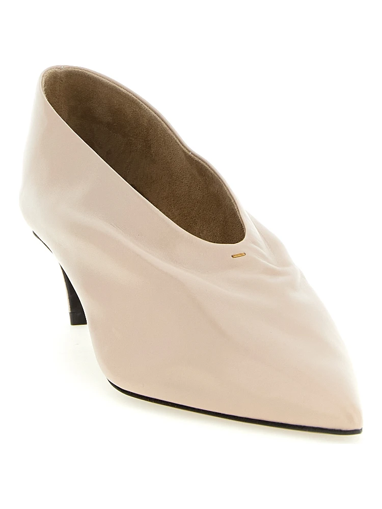 Beige Calfskin Mid Heel Pumps alternative