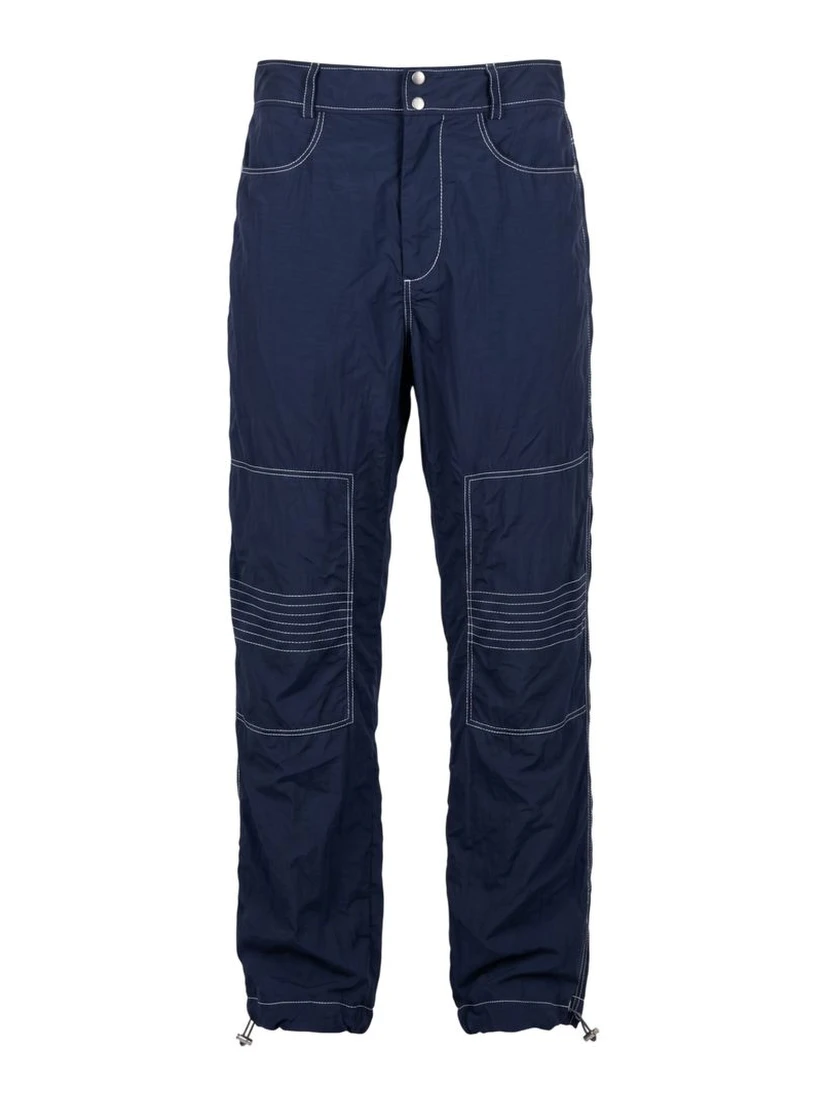 Blue Polyamide Men Pants
