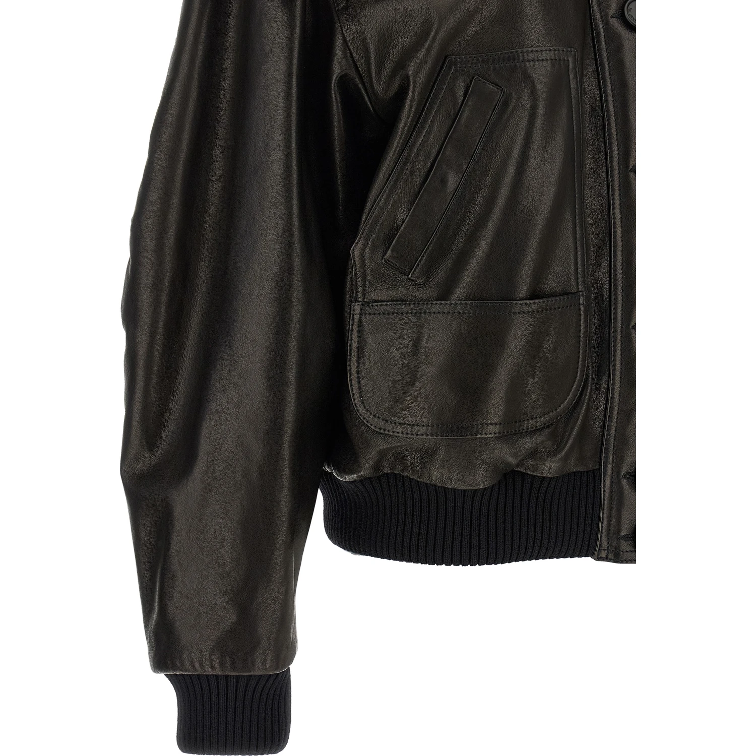 Black Lamb Leather Leather Jacket