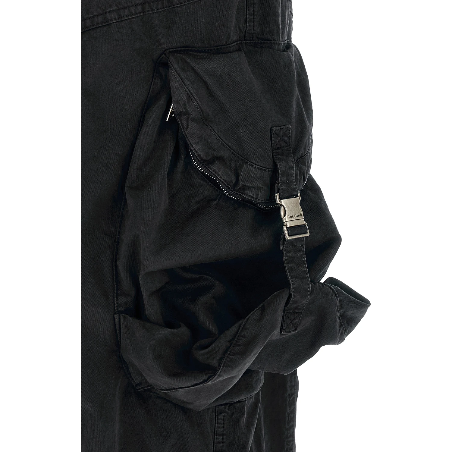 Black Cotton Cargo Pants