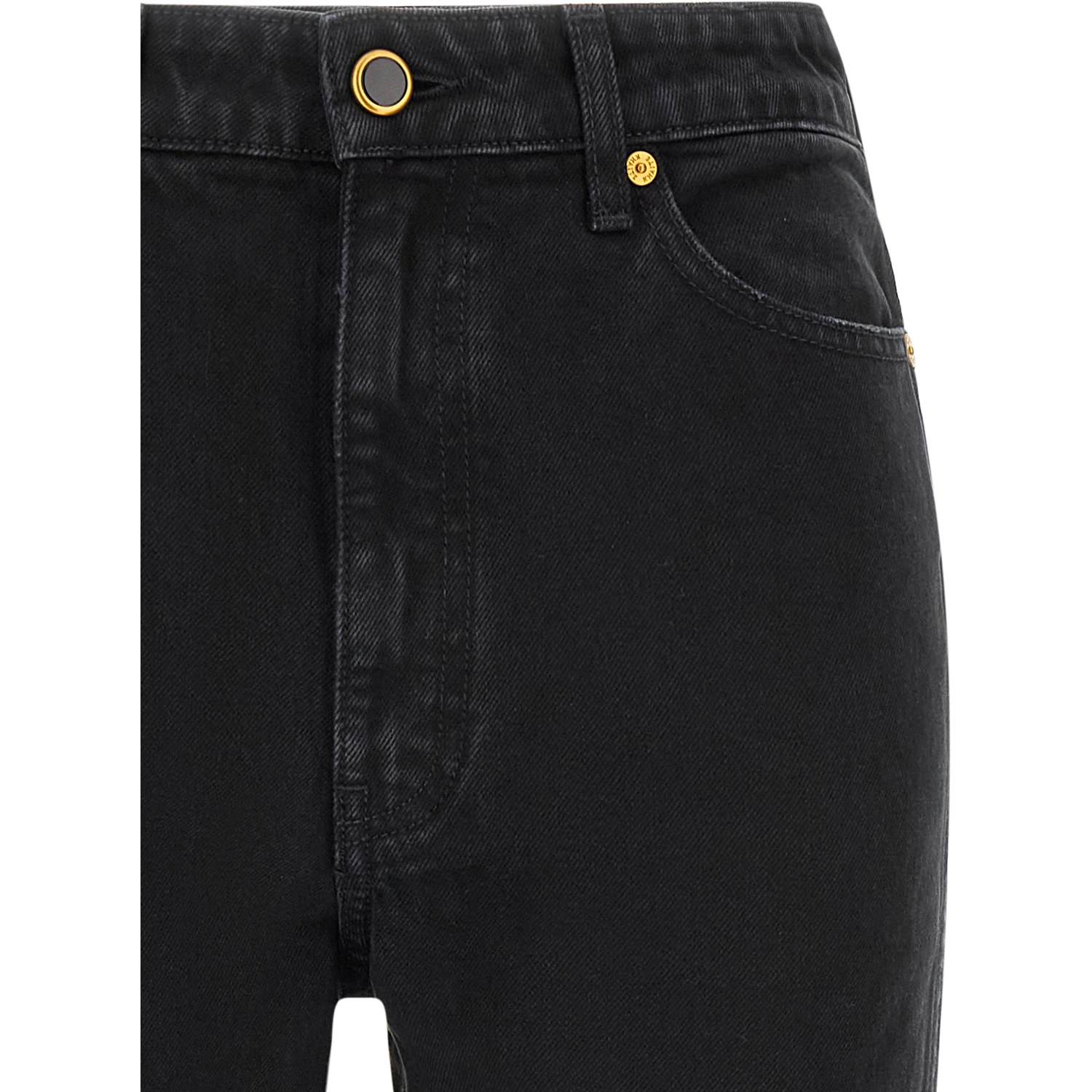 Black Cotton Flared Jeans