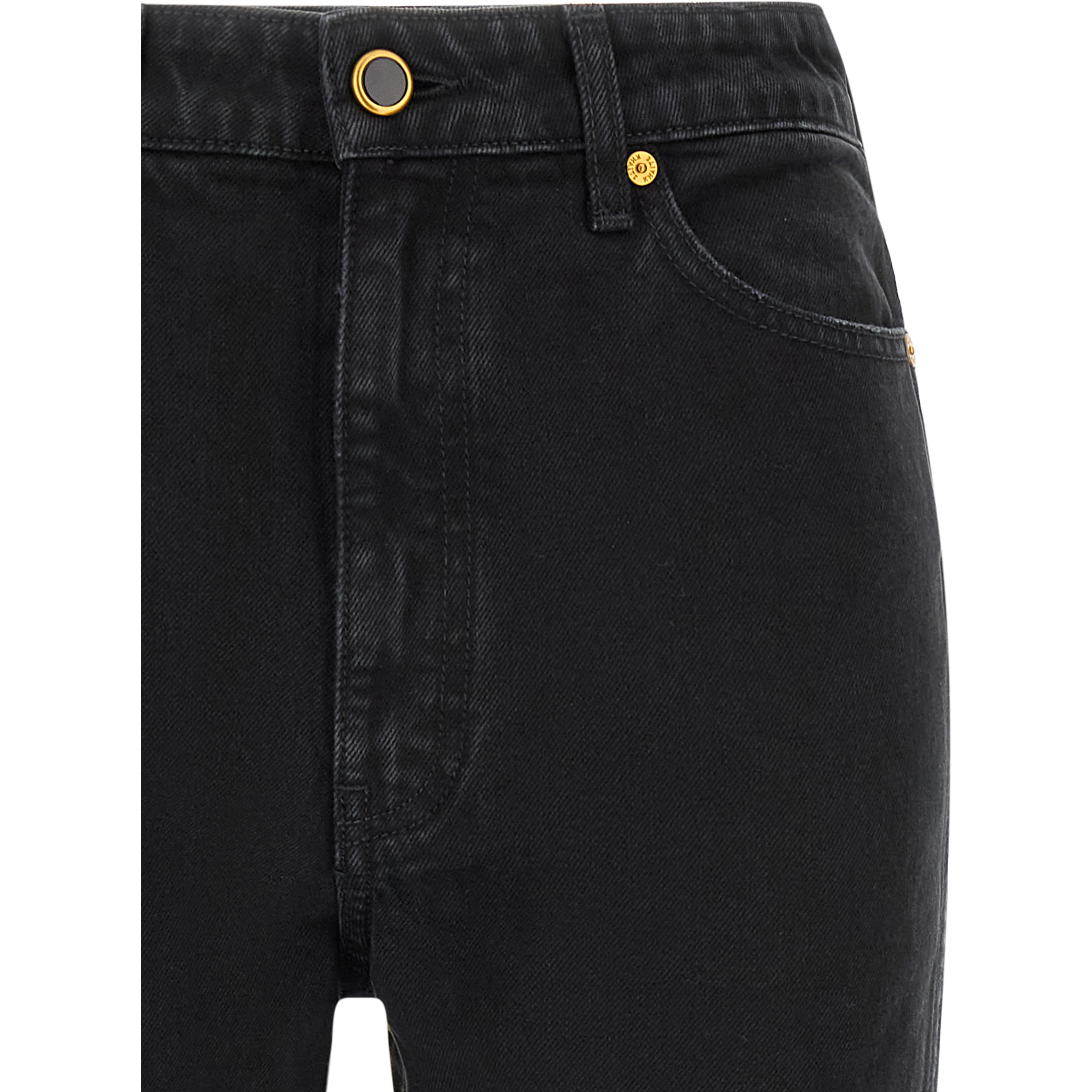 Black Cotton Flared Jeans