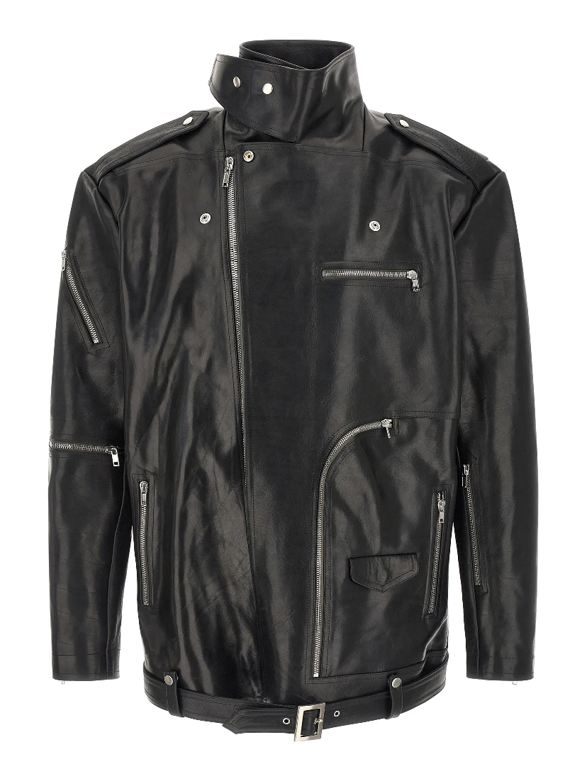 Black Bull Skin Leather Jacket
