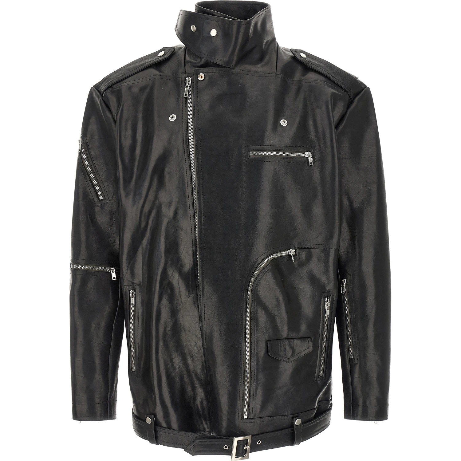 Black Bull Skin Leather Jacket