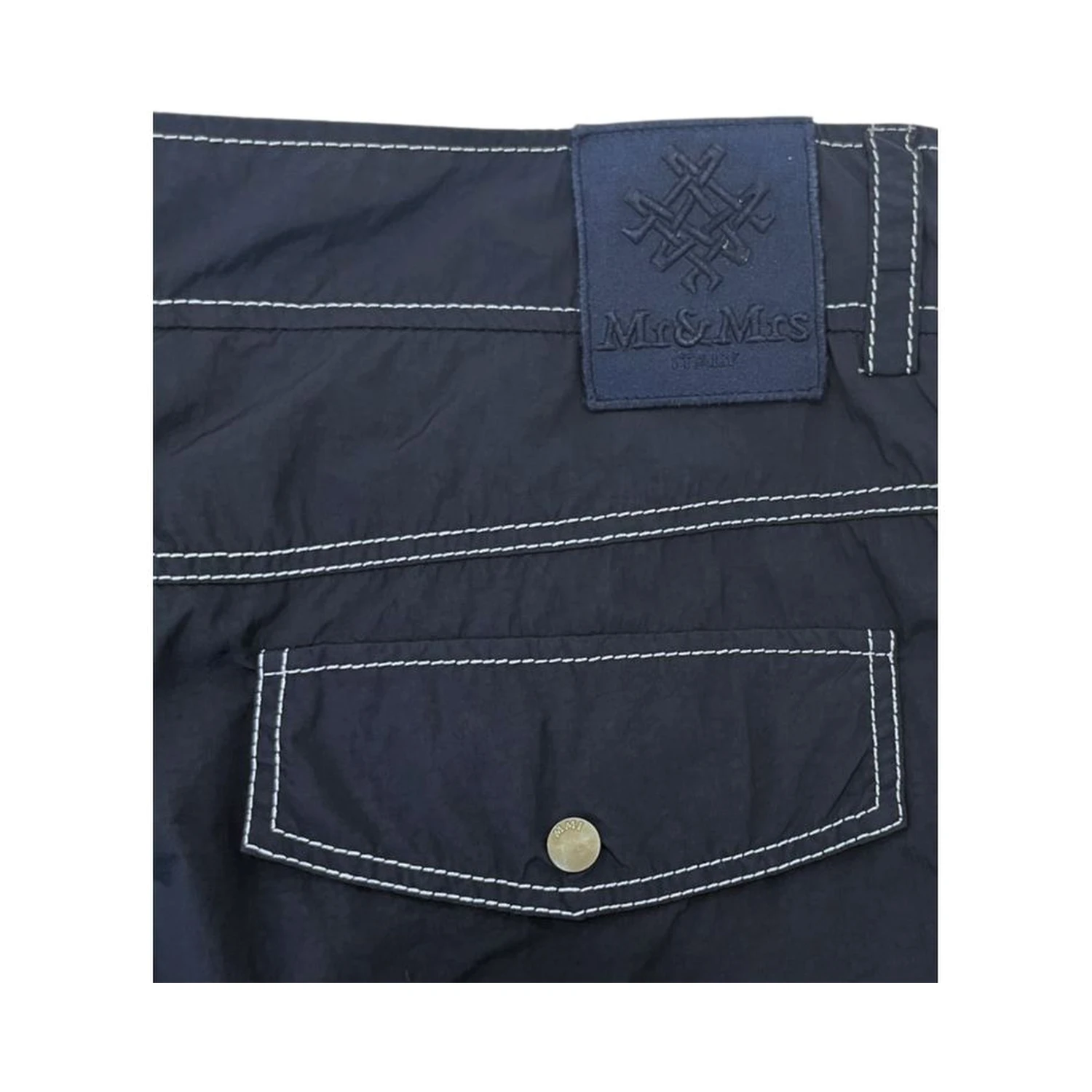 Blue Polyamide Men Pants