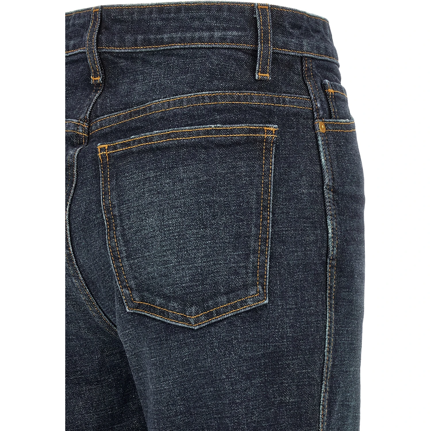 Blue Cotton Flared Jeans