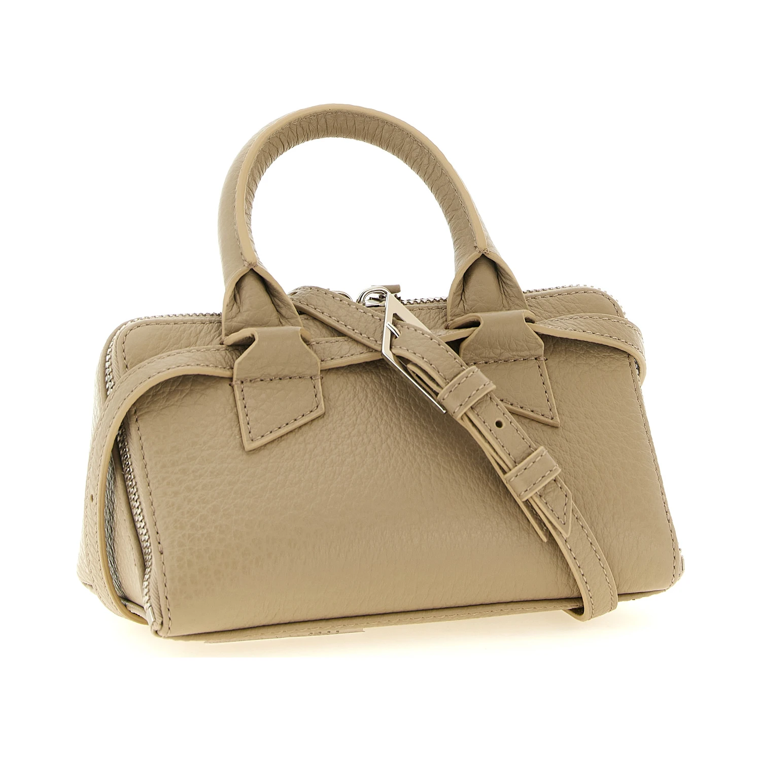 Beige Bovine Leather Handbag