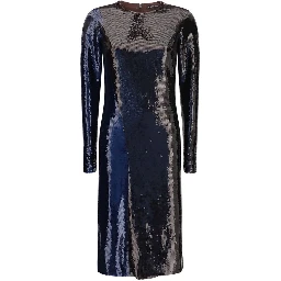 Blue Polyamide Cocktail Dress