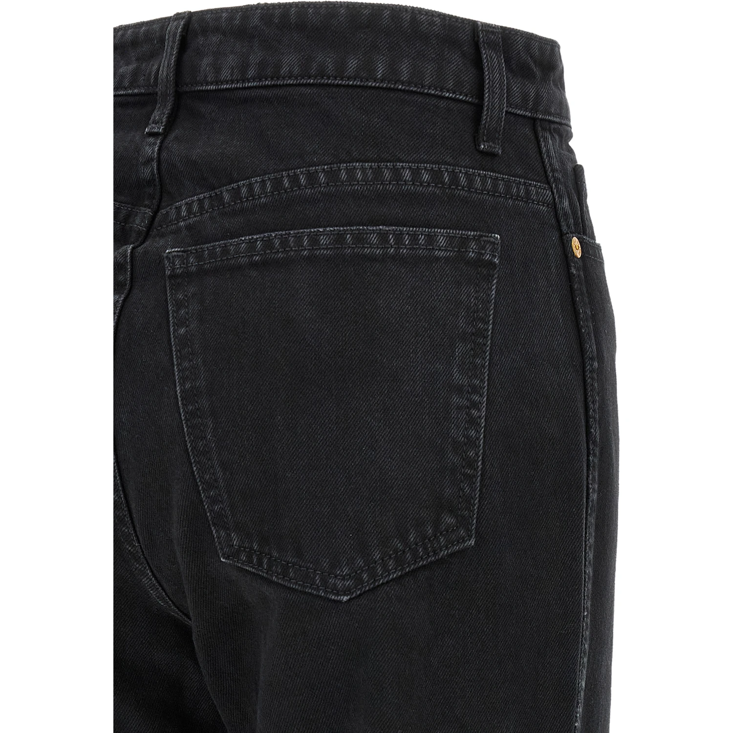 Black Cotton Flared Jeans