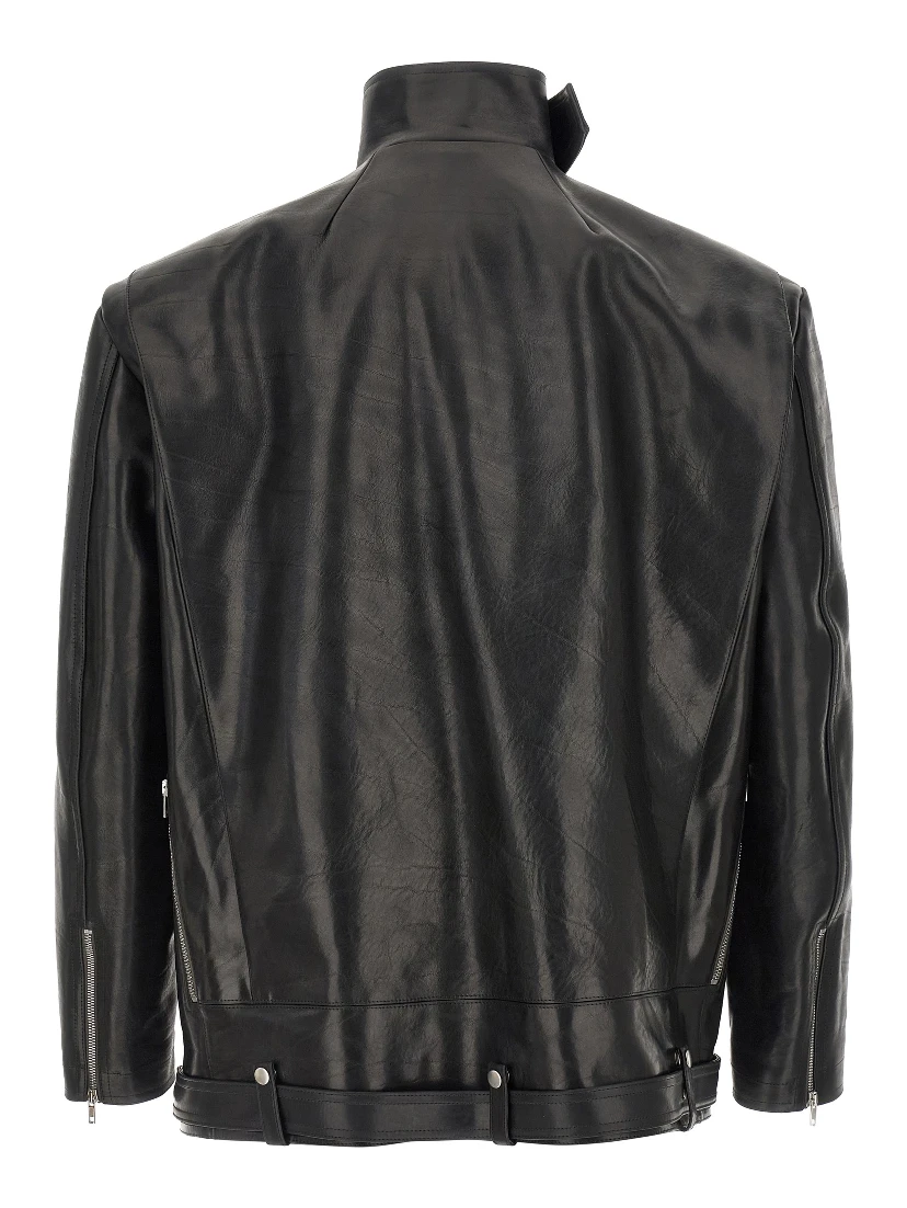 Black Bull Skin Leather Jacket