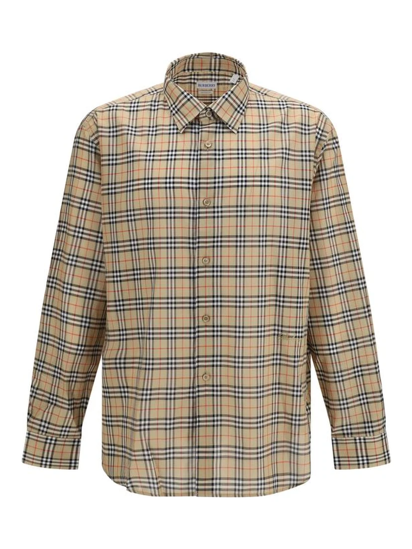Beige Cotton Pattern Shirt