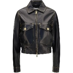 Black Lamb Ovis Aries Aries Leather Jacket