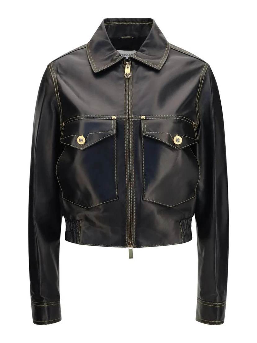 Black Lamb Ovis Aries Aries Leather Jacket