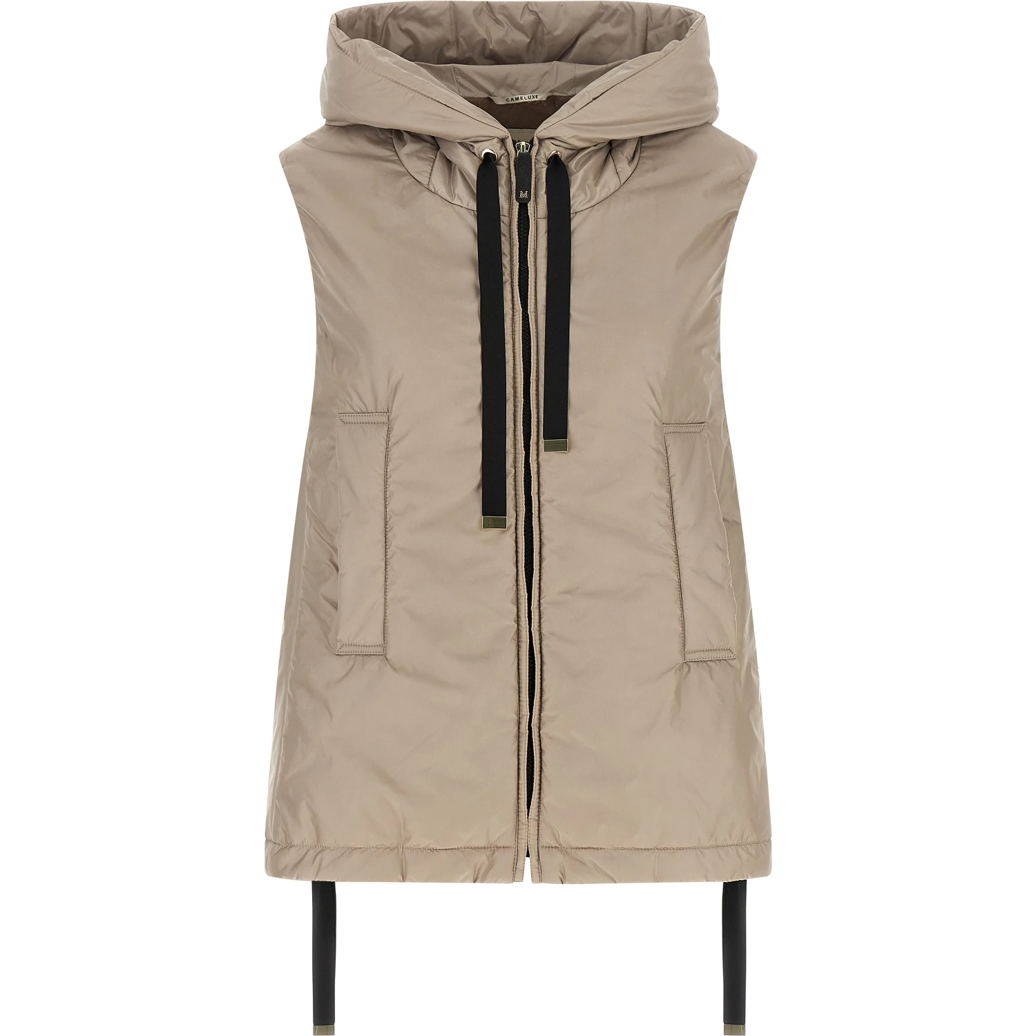 Beige Polyester Sleeveless Jacket