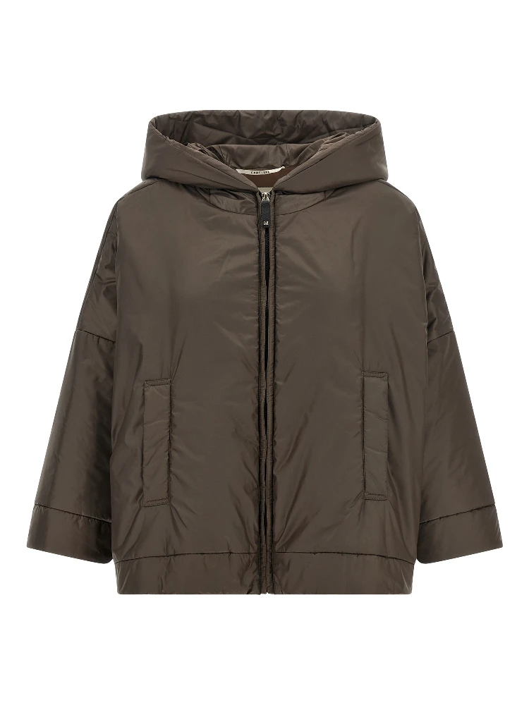 Brown Polyester Shell Jacket