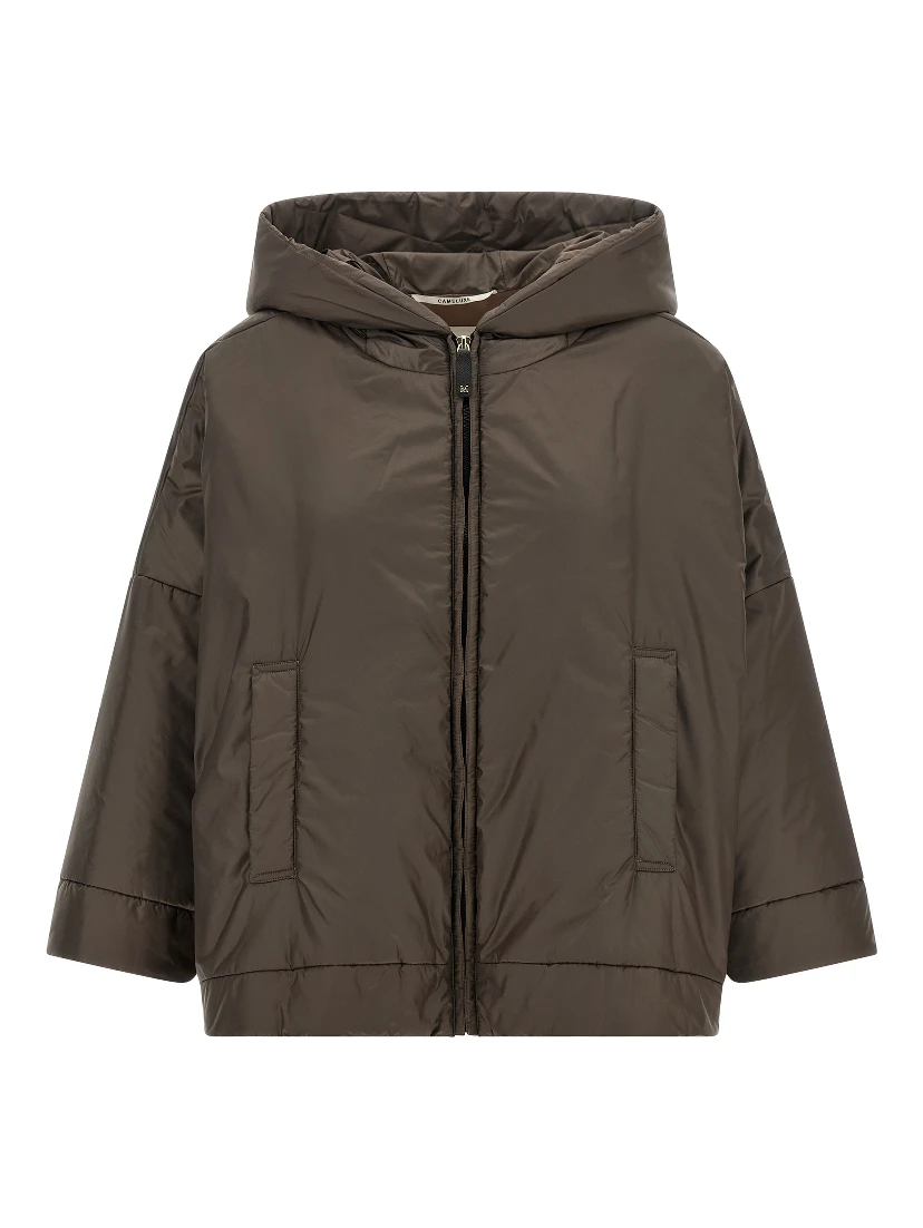 Brown Polyester Shell Jacket
