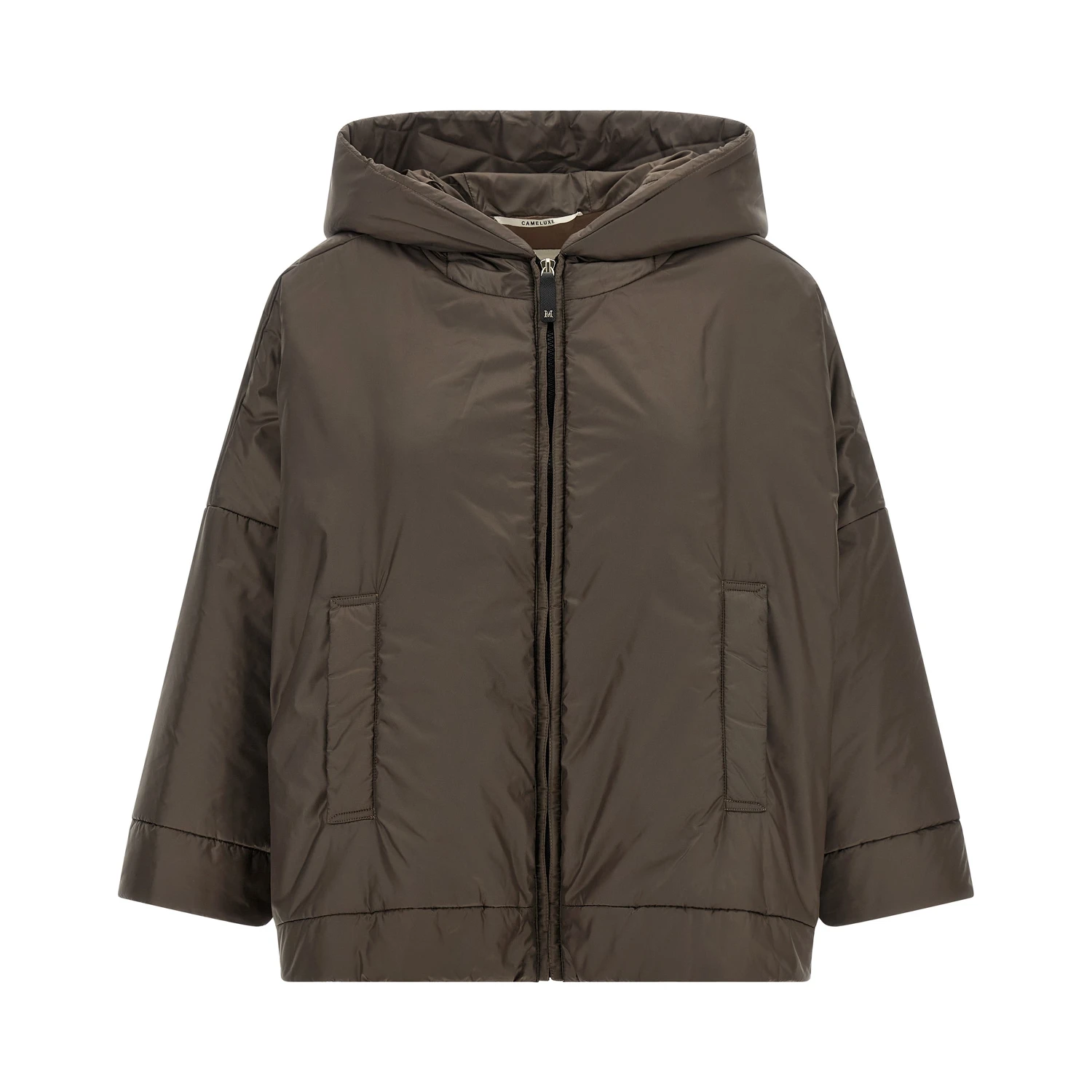 Brown Polyester Shell Jacket
