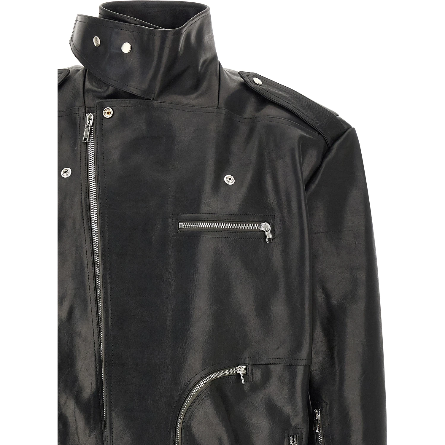 Black Bull Skin Leather Jacket