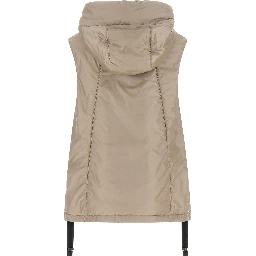Beige Polyester Sleeveless Jacket