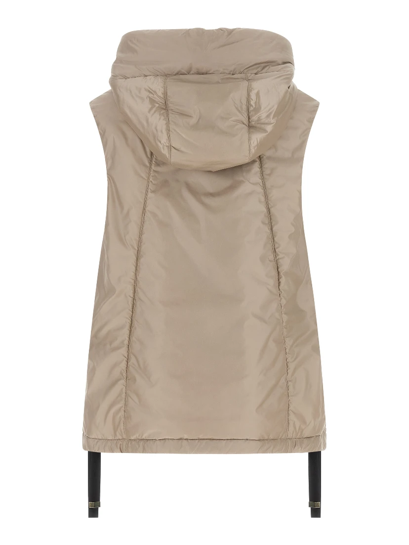 Beige Polyester Sleeveless Jacket