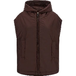 Bordeaux Polyester Sleeveless Jacket