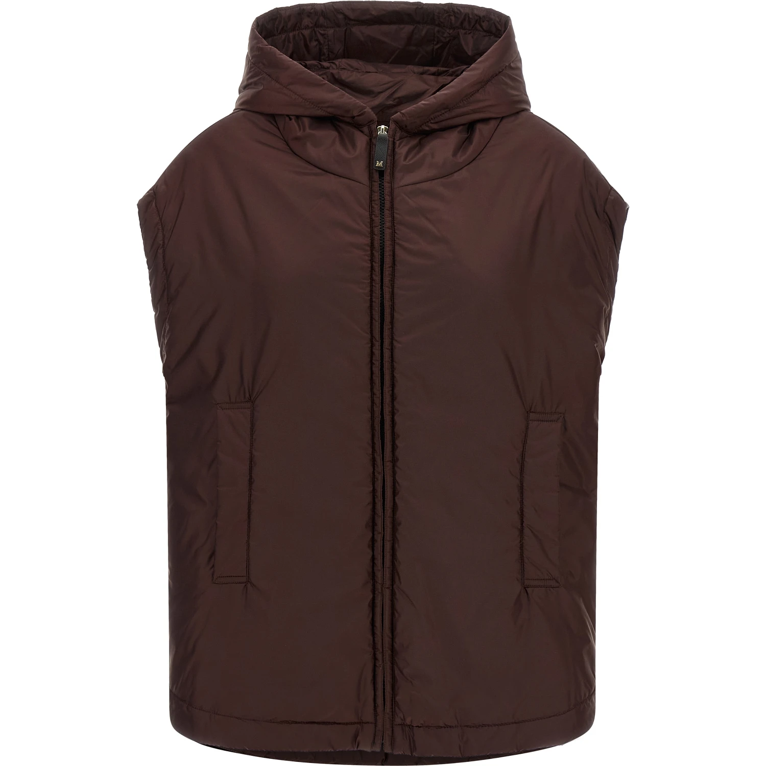 Bordeaux Polyester Sleeveless Jacket