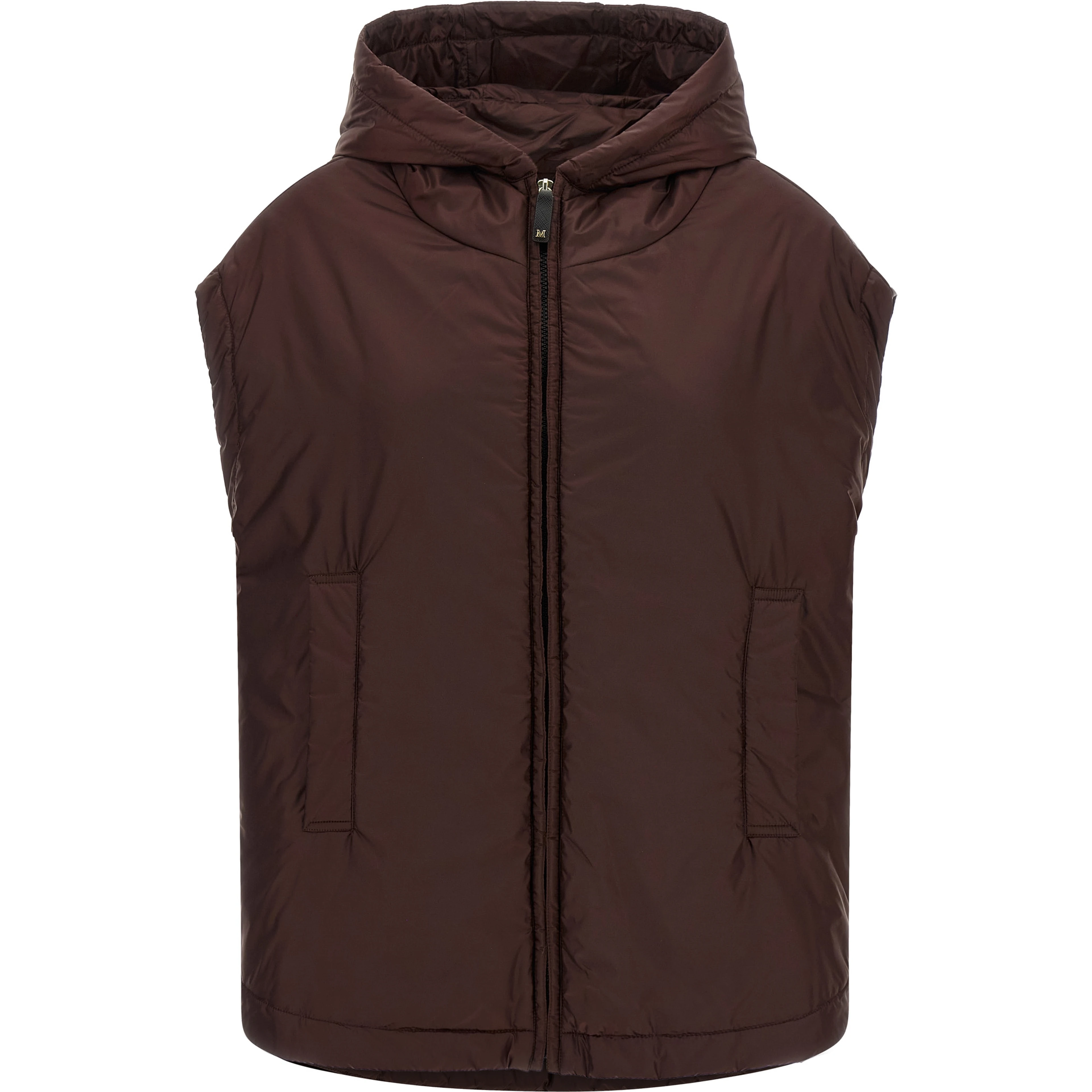Bordeaux Polyester Sleeveless Jacket