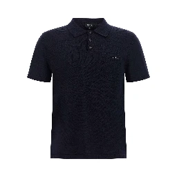 Blue Virgin Wool Polo Shirt
