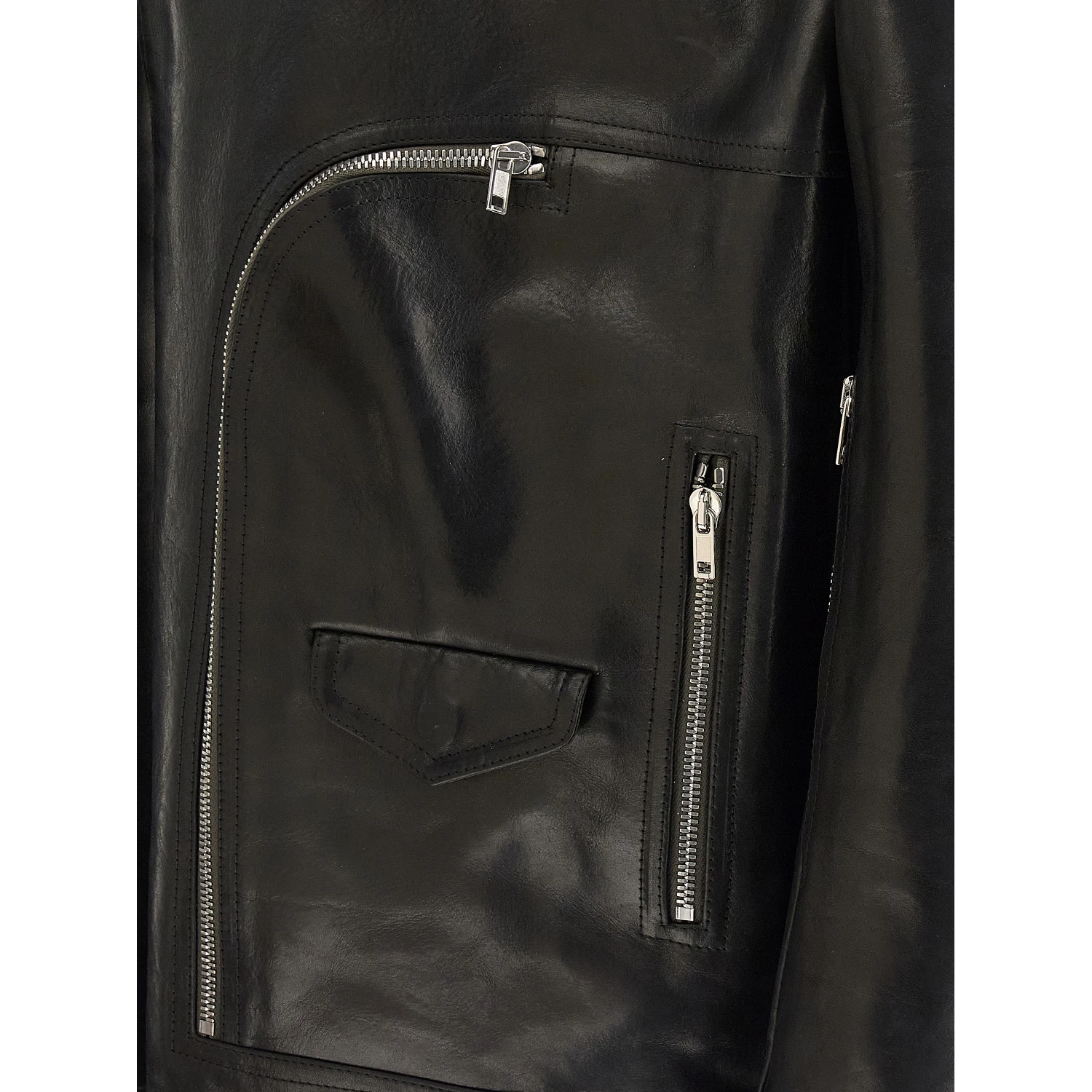 Black Bull Skin Leather Jacket