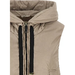 Beige Polyester Sleeveless Jacket